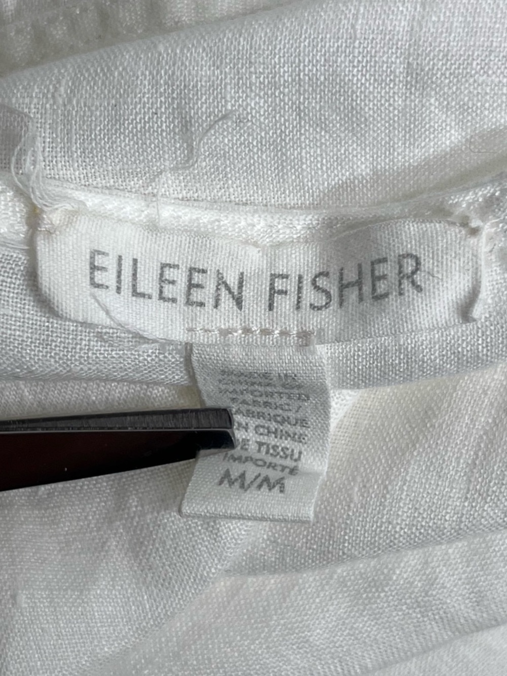 Eileen Fisher Sz M 100% Linen Lightweight Breathable Minimalist Short-Sleeve Top - Picture 7 of 10